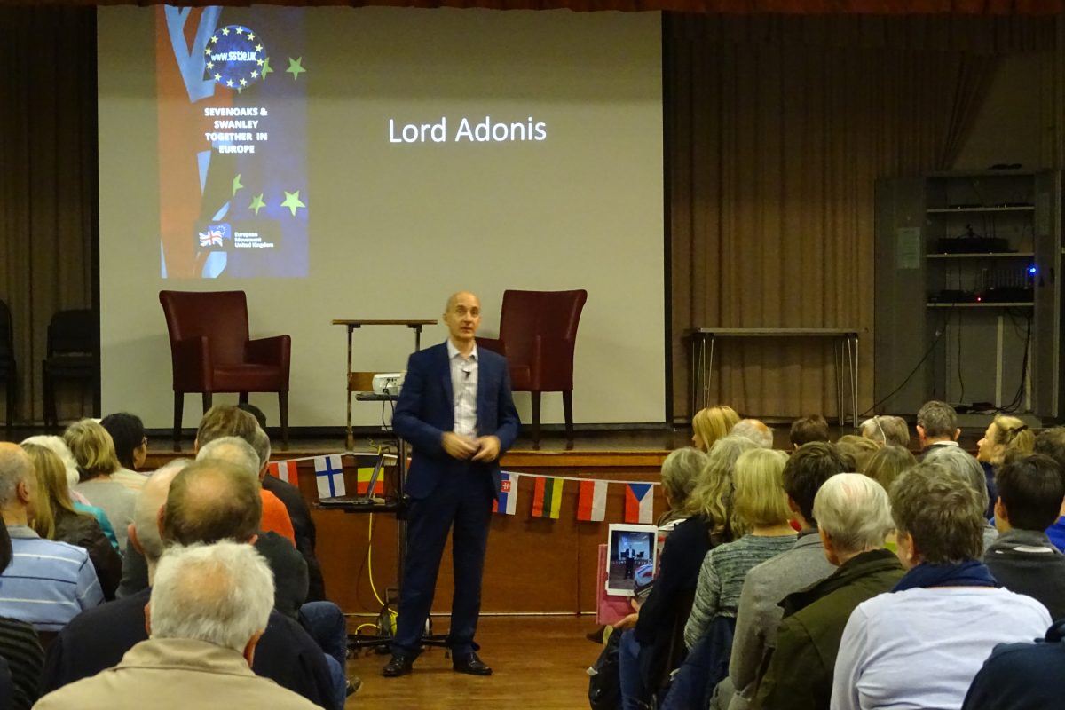Lord Adonis speaks to Sevenoaks, 6 October 2018